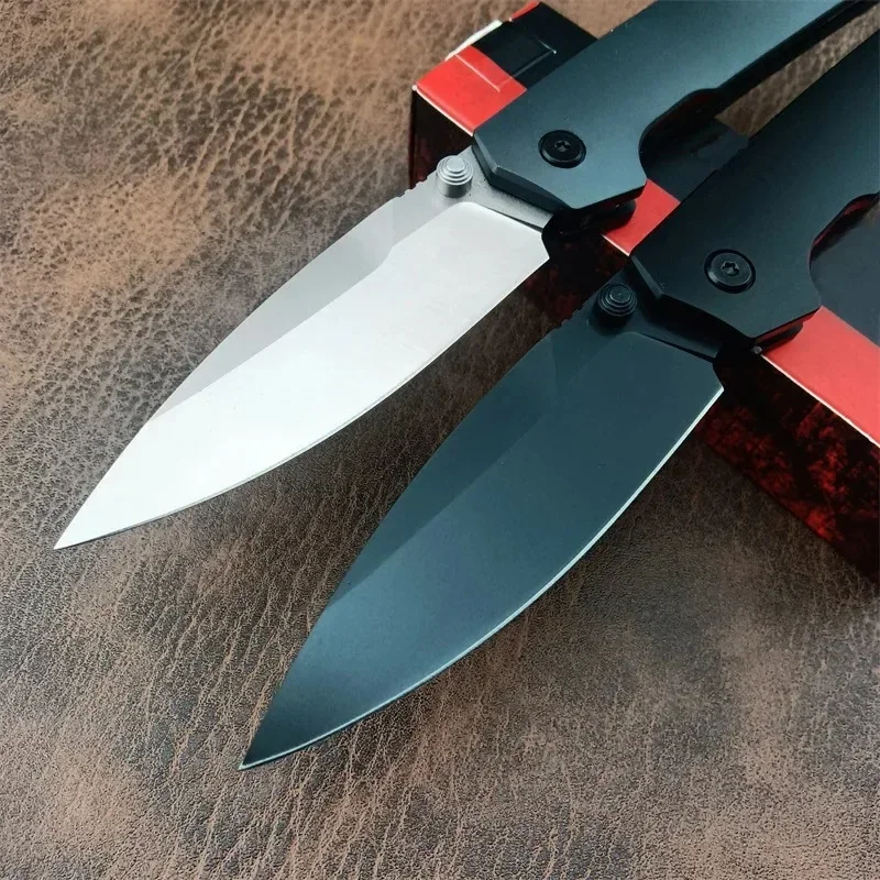 Couteau de poche pliable KS 2038 Iridium bleu en aluminium, lame en acier, utilitaire opaque, camping, survie, outil EDC