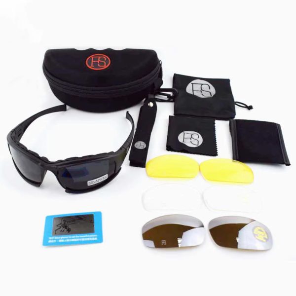 DulGlasses-Lunettes de soleil polarisées pour hommes, lunettes de tir de l'armée, lunettes de chasse, moto, randonnée, lunettes DulAirsoft, 4 lentilles, X7, C5 – Image 6