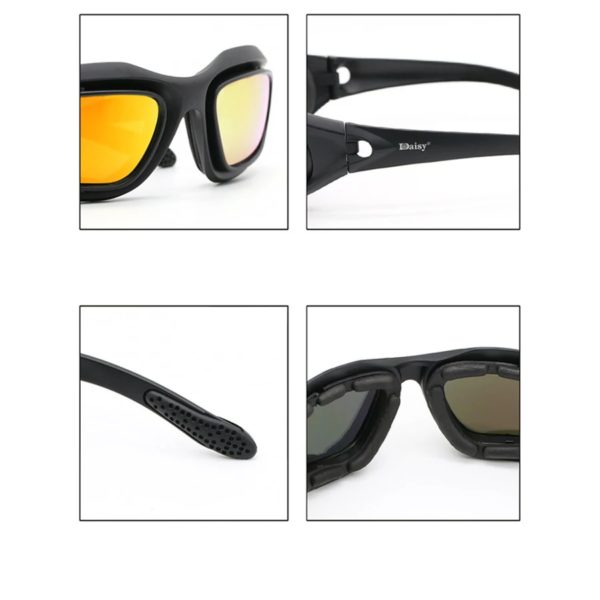 Dulpolarized AndrC5 DulPolarized-Lunettes de soleil militaires avec 4 lentilles pour hommes, lunettes de randonnée, lunettes de tir, boîte d'origine – Image 2