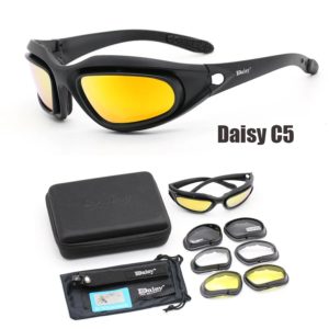 Dulpolarized AndrC5 DulPolarized-Lunettes de soleil militaires avec 4 lentilles pour hommes, lunettes de randonnée, lunettes de tir, boîte d'origine