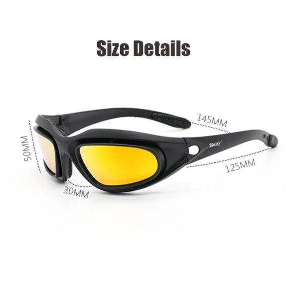 Dulpolarized AndrC5 DulPolarized-Lunettes de soleil militaires avec 4 lentilles pour hommes, lunettes de randonnée, lunettes de tir, boîte d'origine – Image 4