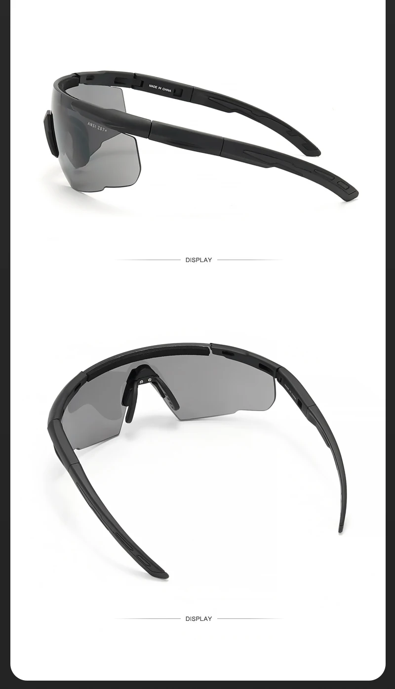 Lunettes DulGoggles coupe-vent et anti-poussière, lunettes de soleil pare-balles de tir militaire CS, lunettes d'alpinisme de moto, ensemble de 3 lentilles