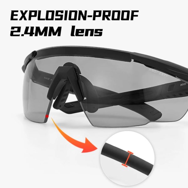 Lunettes DulGoggles coupe-vent et anti-poussière, lunettes de soleil pare-balles de tir militaire CS, lunettes d'alpinisme de moto, ensemble de 3 lentilles – Image 6