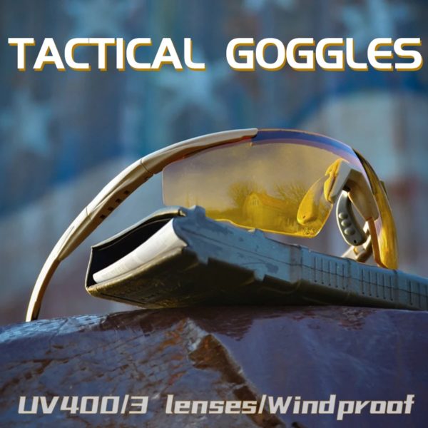 Lunettes DulGoggles coupe-vent et anti-poussière, lunettes de soleil pare-balles de tir militaire CS, lunettes d'alpinisme de moto, ensemble de 3 lentilles – Image 2