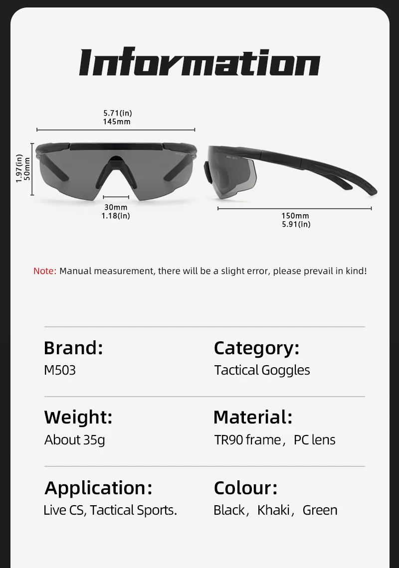 Lunettes DulGoggles coupe-vent et anti-poussière, lunettes de soleil pare-balles de tir militaire CS, lunettes d'alpinisme de moto, ensemble de 3 lentilles