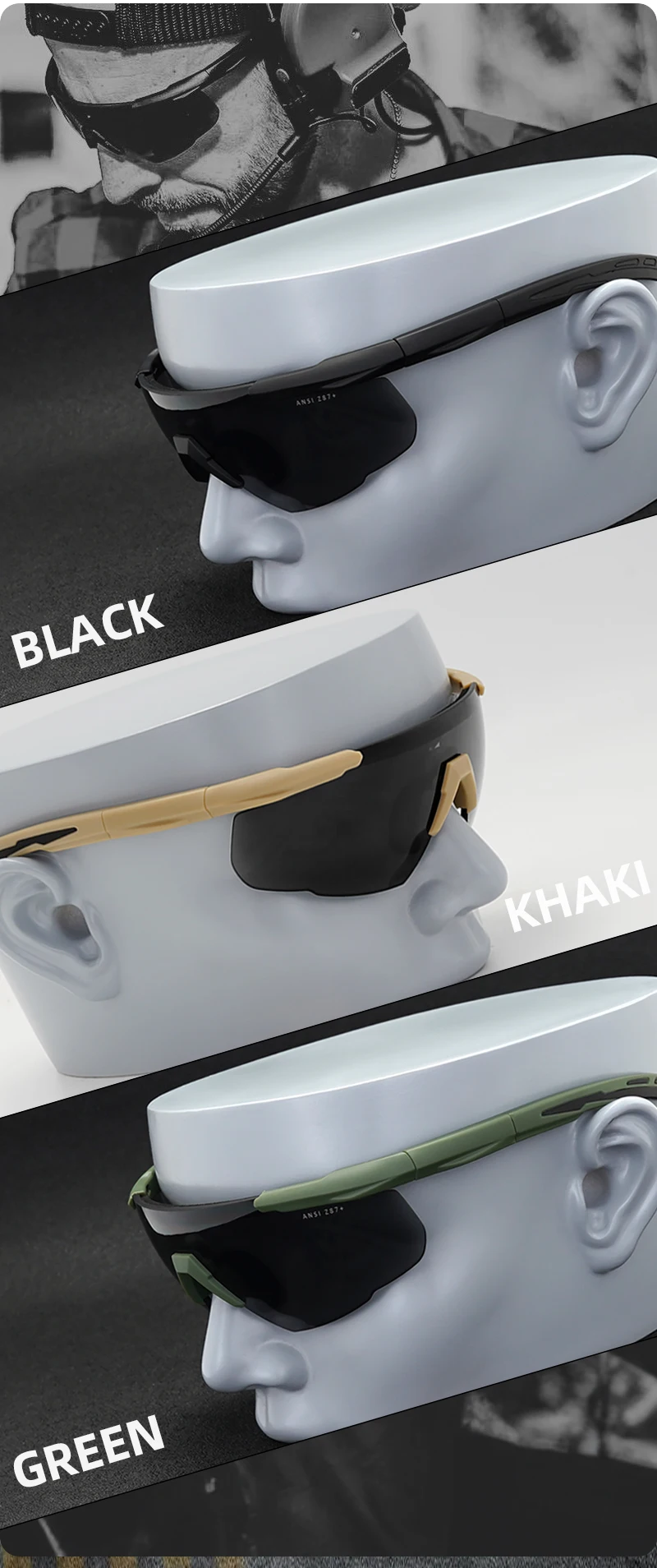Lunettes DulGoggles coupe-vent et anti-poussière, lunettes de soleil pare-balles de tir militaire CS, lunettes d'alpinisme de moto, ensemble de 3 lentilles