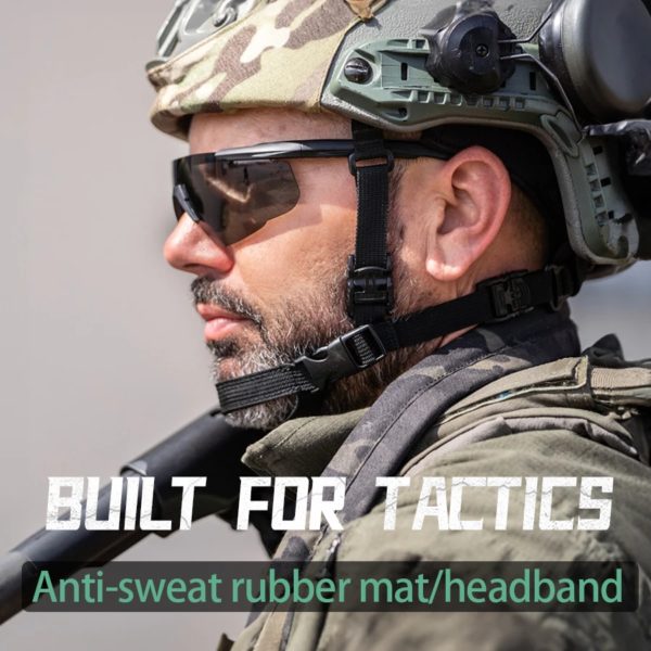 Lunettes DulGoggles coupe-vent et anti-poussière, lunettes de soleil pare-balles de tir militaire CS, lunettes d'alpinisme de moto, ensemble de 3 lentilles