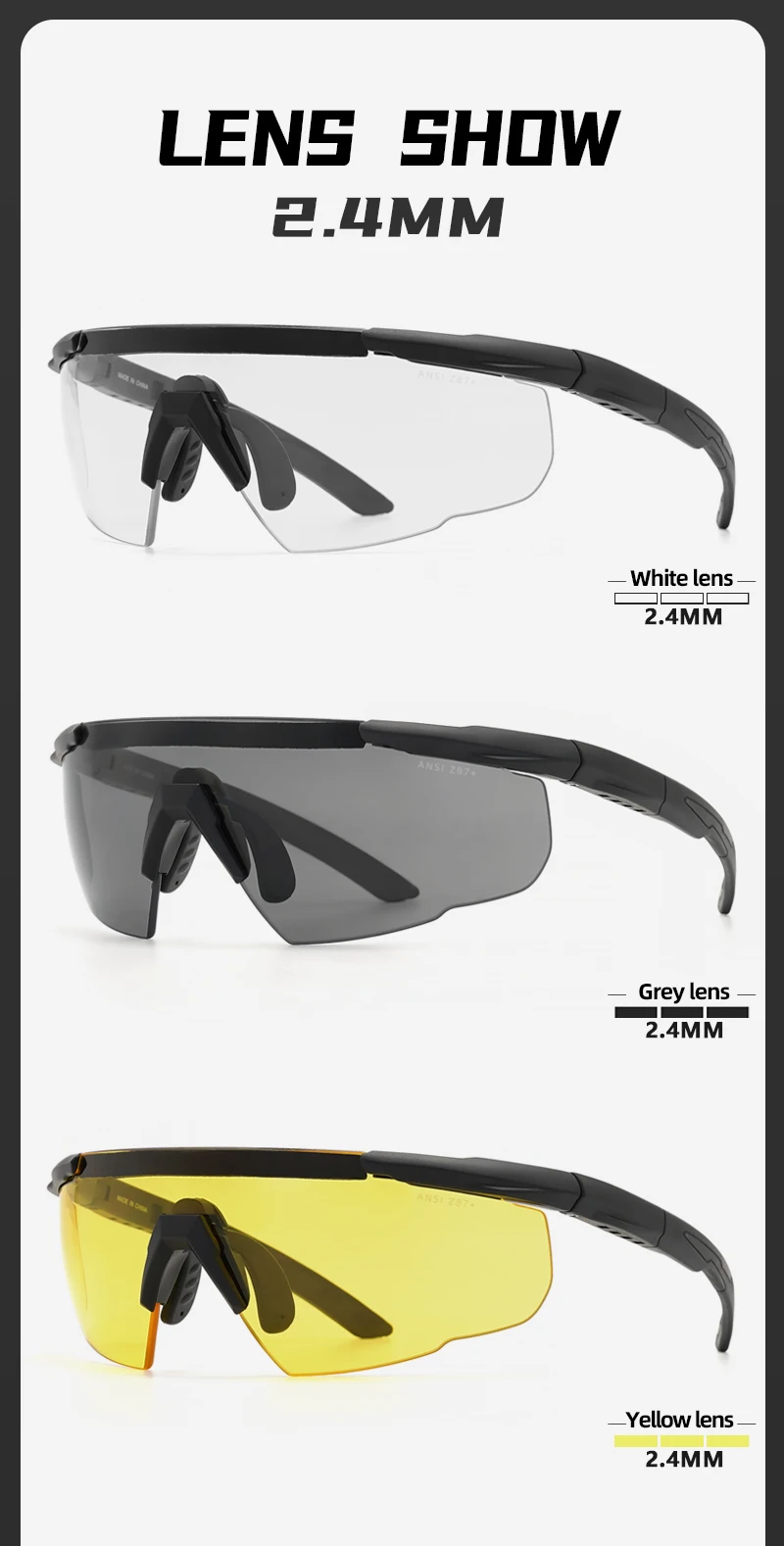 Lunettes DulGoggles coupe-vent et anti-poussière, lunettes de soleil pare-balles de tir militaire CS, lunettes d'alpinisme de moto, ensemble de 3 lentilles