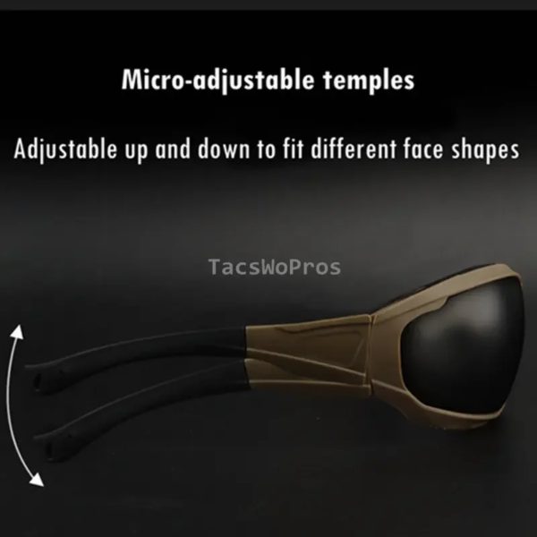 Lunettes de soleil de protection UV pour l'extérieur, lunettes de tir, chasse, randonnée, sports d'équitation, Airsoft, CS, DulPaintball, lunettes de saut – Image 5