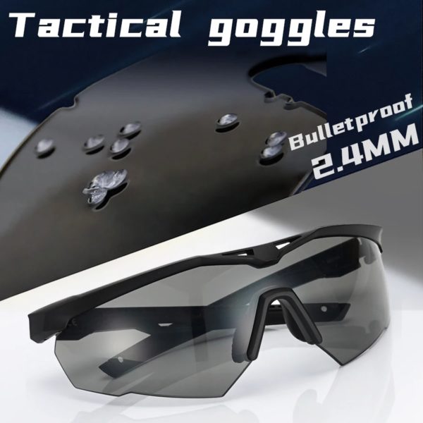 DulGoggles-Ensemble de lunettes de soleil pare-balles, lunettes d'alpinisme de moto, coupe-vent, anti-poussière, CS, tir militaire