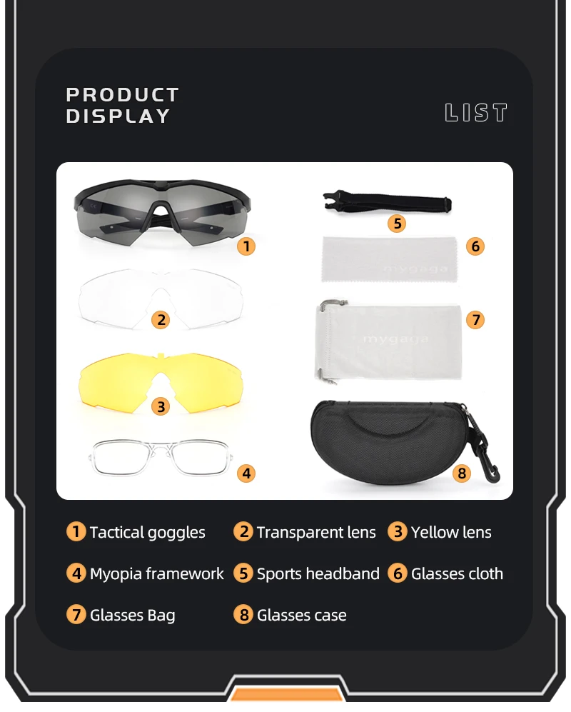 DulGoggles-Ensemble de lunettes de soleil pare-balles, lunettes d'alpinisme de moto, coupe-vent, anti-poussière, CS, tir militaire