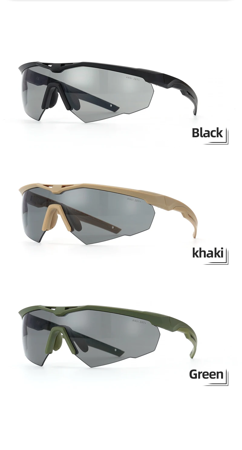 DulGoggles-Ensemble de lunettes de soleil pare-balles, lunettes d'alpinisme de moto, coupe-vent, anti-poussière, CS, tir militaire