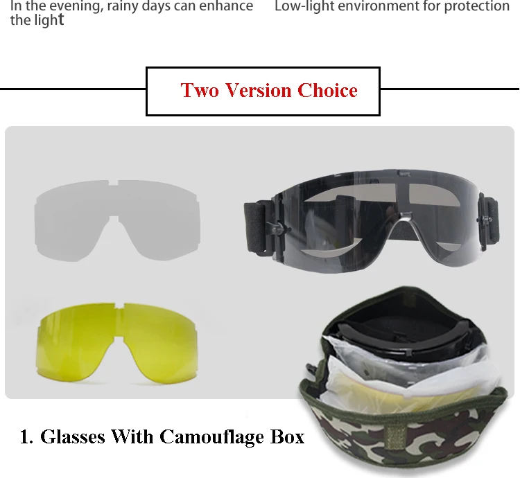 USMC-Lunettes de soleil X800 DulSunglasses pour hommes, chasse en plein air, lunettes de tir Airsoft Paintball, 3 lentilles