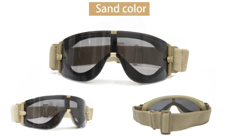 USMC-Lunettes de soleil X800 DulSunglasses pour hommes, chasse en plein air, lunettes de tir Airsoft Paintball, 3 lentilles