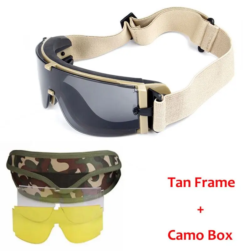 USMC-Lunettes de soleil X800 DulSunglasses pour hommes, chasse en plein air, lunettes de tir Airsoft Paintball, 3 lentilles