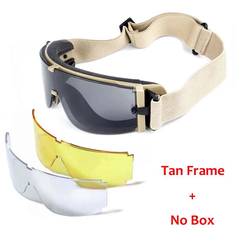 USMC-Lunettes de soleil X800 DulSunglasses pour hommes, chasse en plein air, lunettes de tir Airsoft Paintball, 3 lentilles