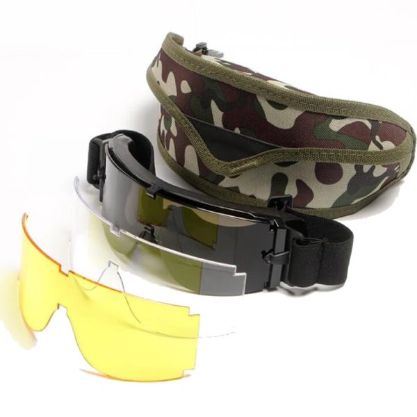 USMC-Lunettes de soleil X800 DulSunglasses pour hommes, chasse en plein air, lunettes de tir Airsoft Paintball, 3 lentilles – Image 4
