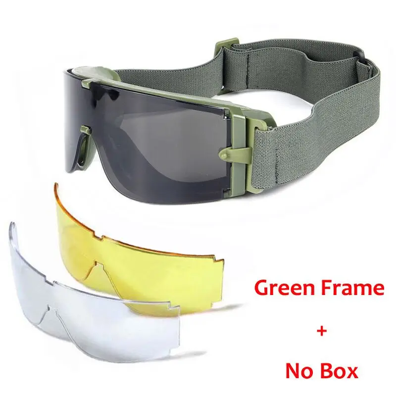 USMC-Lunettes de soleil X800 DulSunglasses pour hommes, chasse en plein air, lunettes de tir Airsoft Paintball, 3 lentilles