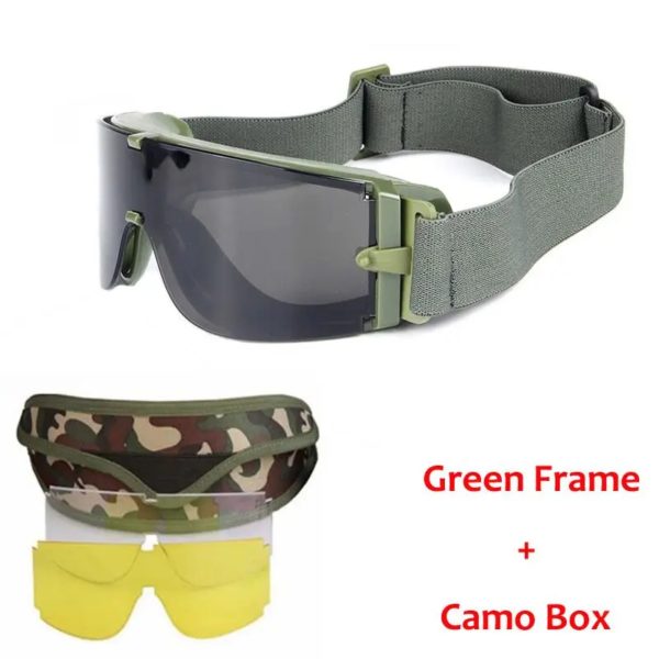 USMC-Lunettes de soleil X800 DulSunglasses pour hommes, chasse en plein air, lunettes de tir Airsoft Paintball, 3 lentilles – Image 3