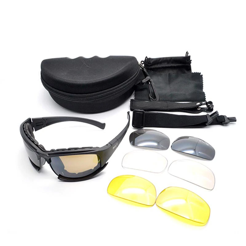 Lunettes de soleil polarisées Duldehors, lunettes de sécurité pour la chasse, le tir Airsoft, la randonnée, 4 lentilles, X7 C5