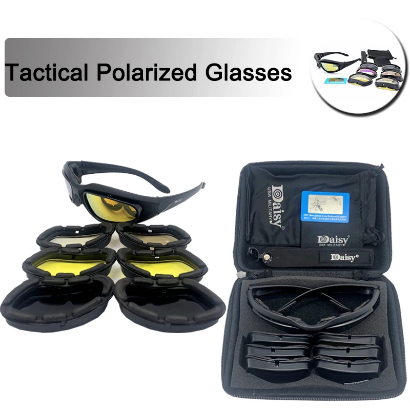 Lunettes de soleil AndrPolarized DulSunglasses pour hommes, lunettes de tir de chasse Airsoft, protection UV400, lunettes de randonnée dans le désert