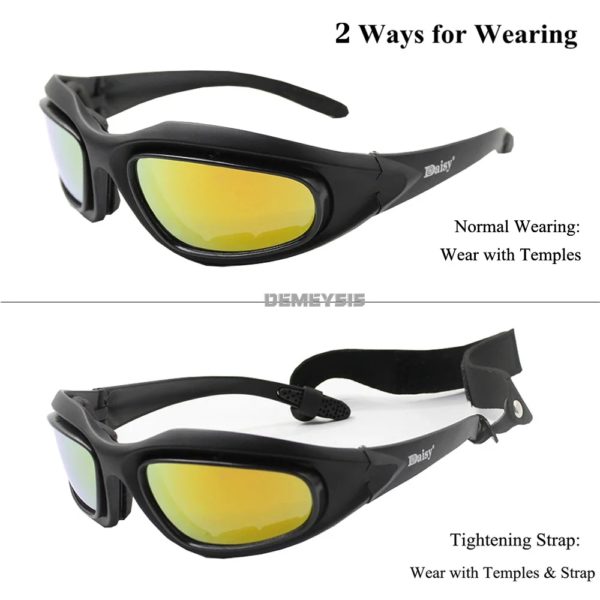 Lunettes de soleil AndrPolarized DulSunglasses pour hommes, lunettes de tir de chasse Airsoft, protection UV400, lunettes de randonnée dans le désert – Image 3