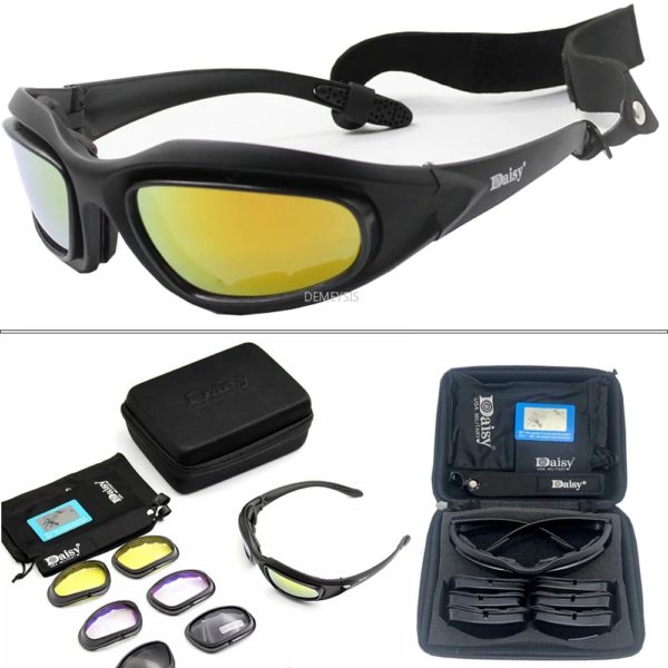 Lunettes de soleil AndrPolarized DulSunglasses pour hommes, lunettes de tir de chasse Airsoft, protection UV400, lunettes de randonnée dans le désert