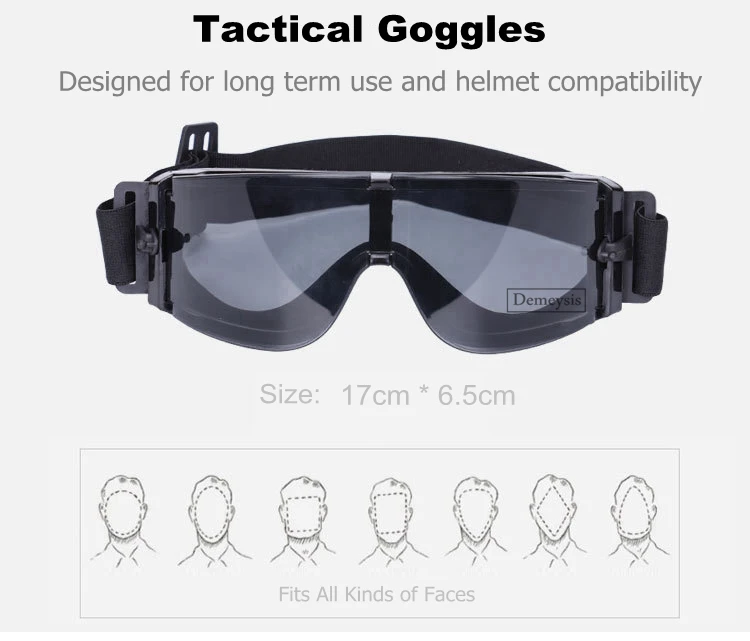 Lunettes de randonnée Airsoft DulGoggles, lunettes de paintball en plein air