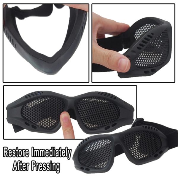 Lunettes de protection des yeux pour la chasse au paintball, lunettes de sécurité confortables, lunettes anti-buée, maille métallique, lentille PC, Airsoft, extérieur – Image 6