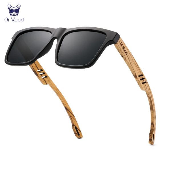 Oi Wood-Lunettes de soleil carrées polarisées UV400 pour hommes, lunettes de soleil de sport, miroir de conduite, haute qualité, mode, nouveau – Image 3