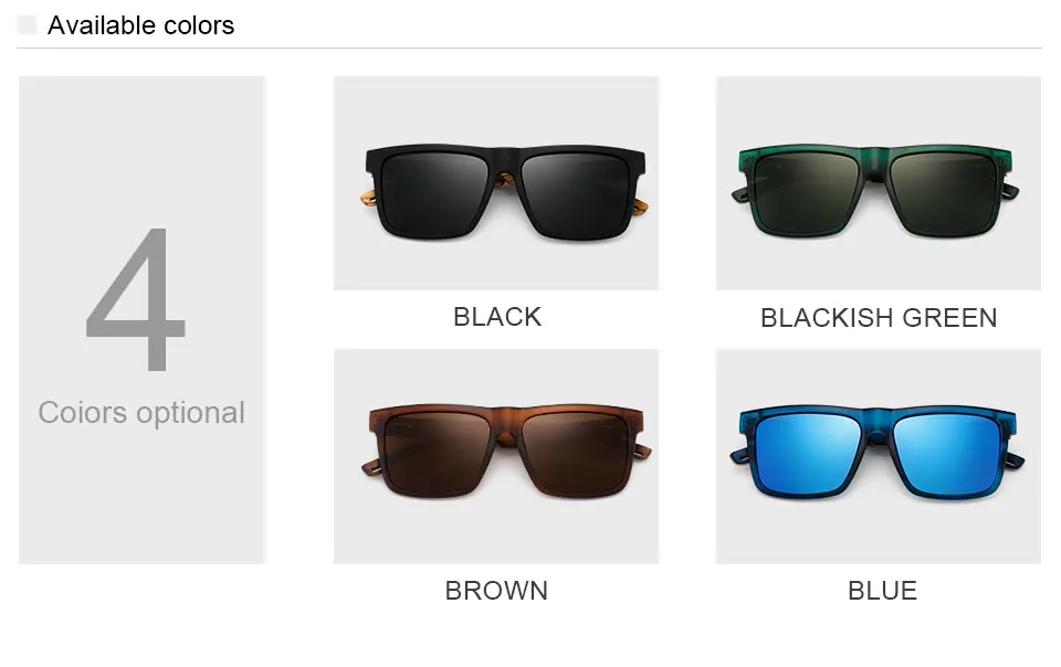 Oi Wood-Lunettes de soleil carrées polarisées UV400 pour hommes, lunettes de soleil de sport, miroir de conduite, haute qualité, mode, nouveau