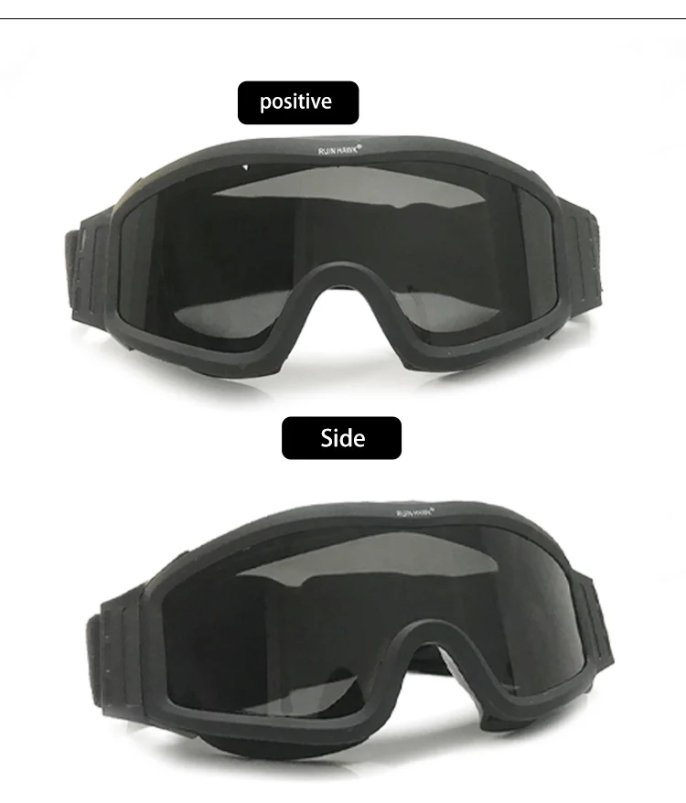 Lunettes de soleil tactiques, noir, beige, vert, 3 lentilles, pour tir militaire, Paintball, Airsoft, coupe-vent, Wargame, alpinisme