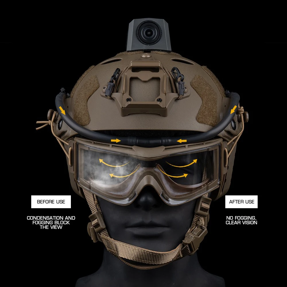 DulGoggles-Ventilateur de dél'offre buage pour airsoft, kit anti-buée pour tir, motocross, canadisme, lunettes de protection, masque de ski