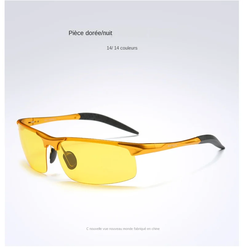 AORON – lunettes de soleil polarisées pour hommes, monture en aluminium et magnésium, lunettes de Sport rétro pour conducteur, lunettes de soleil UV400 Anti-éblouissement AORON – lunettes de soleil polarisées pour hommes, monture en aluminium et magnésium, lunettes de Sport rétro pour conducteur, lunettes de soleil UV400 Anti-éblouissement