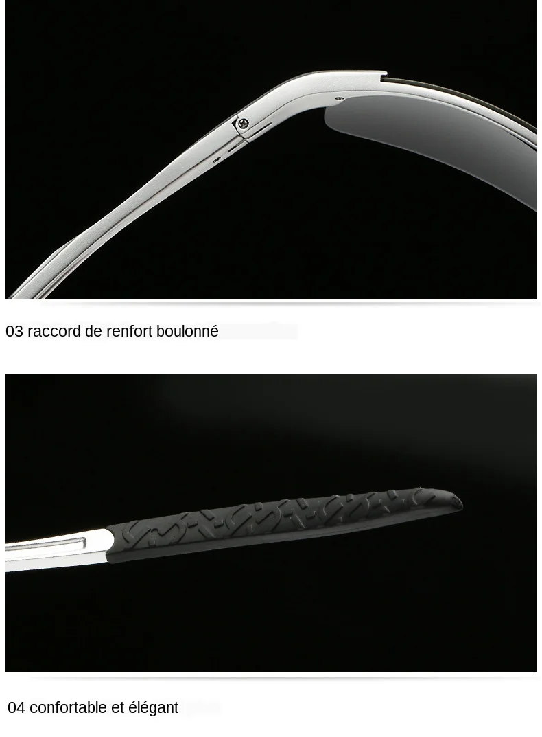 AORON – lunettes de soleil polarisées pour hommes, monture en aluminium et magnésium, lunettes de Sport rétro pour conducteur, lunettes de soleil UV400 Anti-éblouissement AORON – lunettes de soleil polarisées pour hommes, monture en aluminium et magnésium, lunettes de Sport rétro pour conducteur, lunettes de soleil UV400 Anti-éblouissement