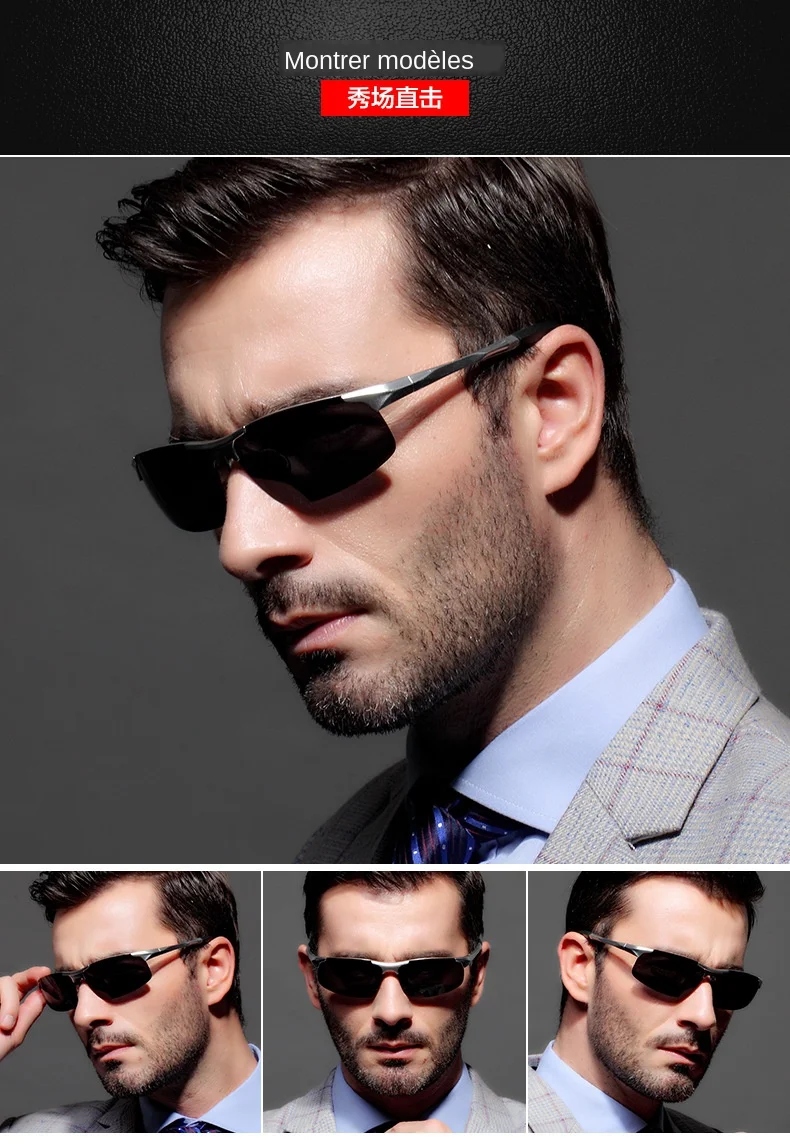AORON – lunettes de soleil polarisées pour hommes, monture en aluminium et magnésium, lunettes de Sport rétro pour conducteur, lunettes de soleil UV400 Anti-éblouissement AORON – lunettes de soleil polarisées pour hommes, monture en aluminium et magnésium, lunettes de Sport rétro pour conducteur, lunettes de soleil UV400 Anti-éblouissement
