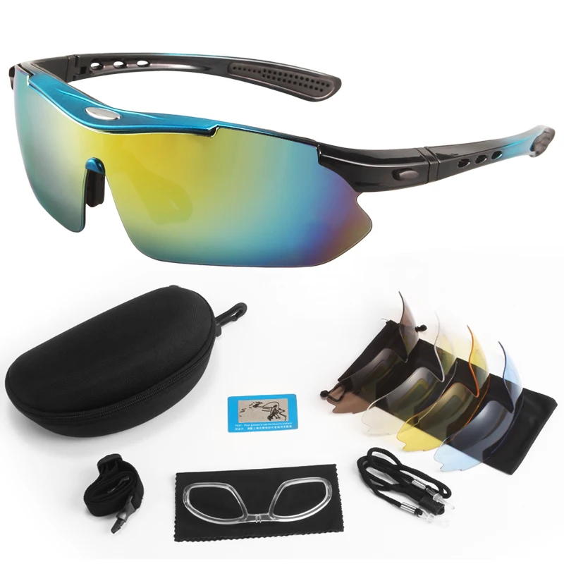 Lunettes DulGoggles polarisées pour hommes, coupe-vent, anti-poussière, lunettes d'escalade, lunettes de protection de sécurité, sports de plein air, nouveau, ensemble de 5 lentilles