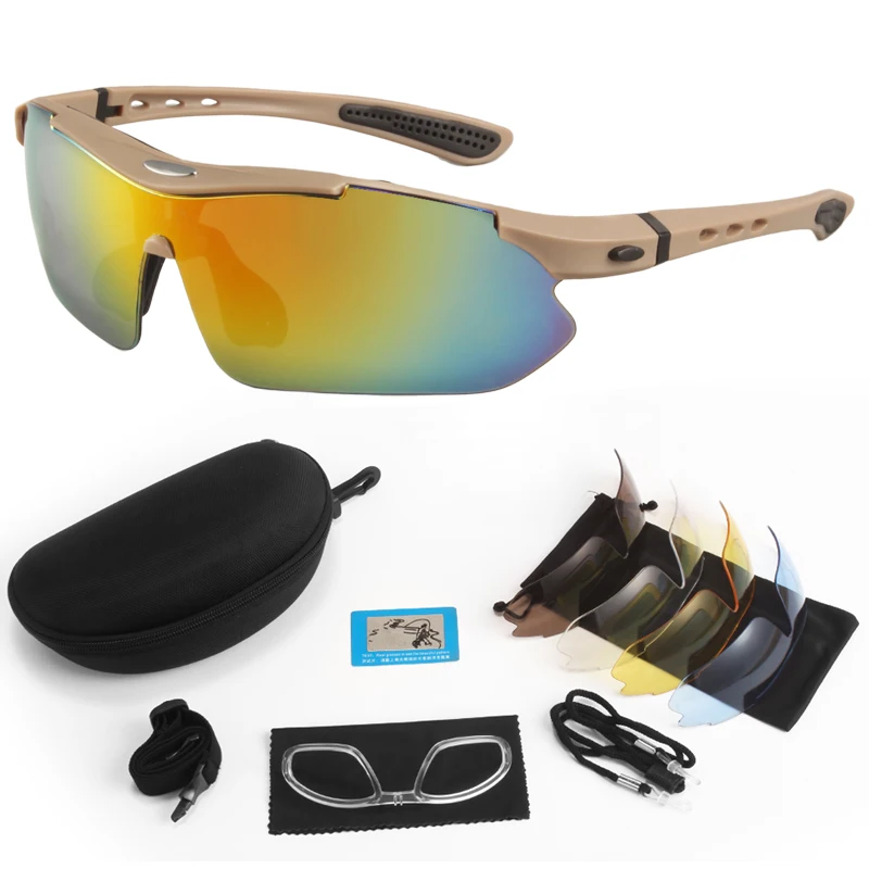 Lunettes DulGoggles polarisées pour hommes, coupe-vent, anti-poussière, lunettes d'escalade, lunettes de protection de sécurité, sports de plein air, nouveau, ensemble de 5 lentilles