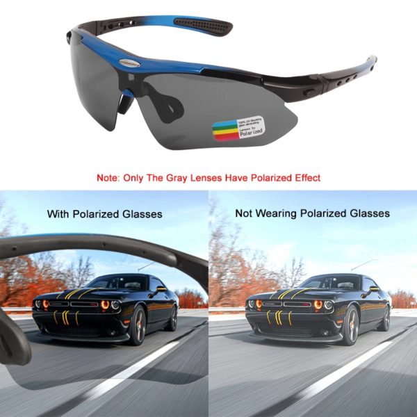 Lunettes DulGoggles polarisées pour hommes, coupe-vent, anti-poussière, lunettes d'escalade, lunettes de protection de sécurité, sports de plein air, nouveau, ensemble de 5 lentilles – Image 6
