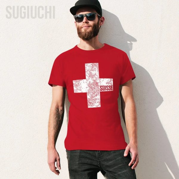 T-shirt à col rond unisexe, 100% coton, pour homme et femme, Swiss Feel, Zurich, Genève – Image 2