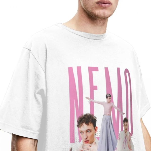 T-shirt manches courtes col rond homme, Nemo The Code Switzerland Eurovisions Malmo Sweden T Shirt coton, grande taille, 2024 – Image 3