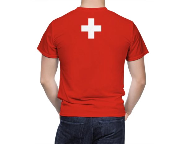 T-shirt manches courtes col rond pour hommes, manteau des bras du drapeau National suisse, t-shirt en 3D pour hommes, mode Hip Hop – Image 2