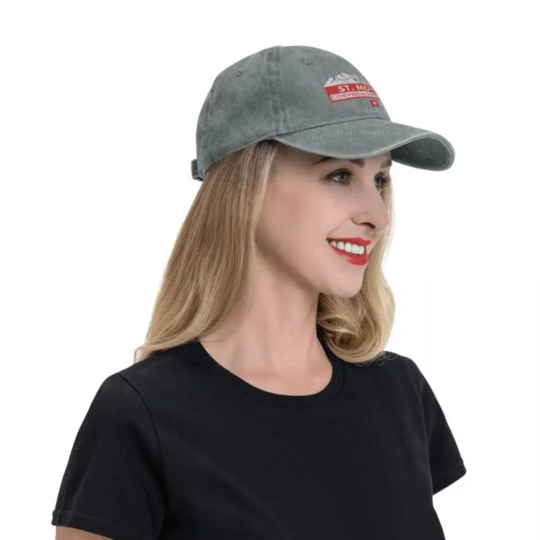 Casquette de Baseball ST MORITZ CORVIGLIA SUISSE SKI SNOWBOARD, Cadeau à la Mode – Image 6