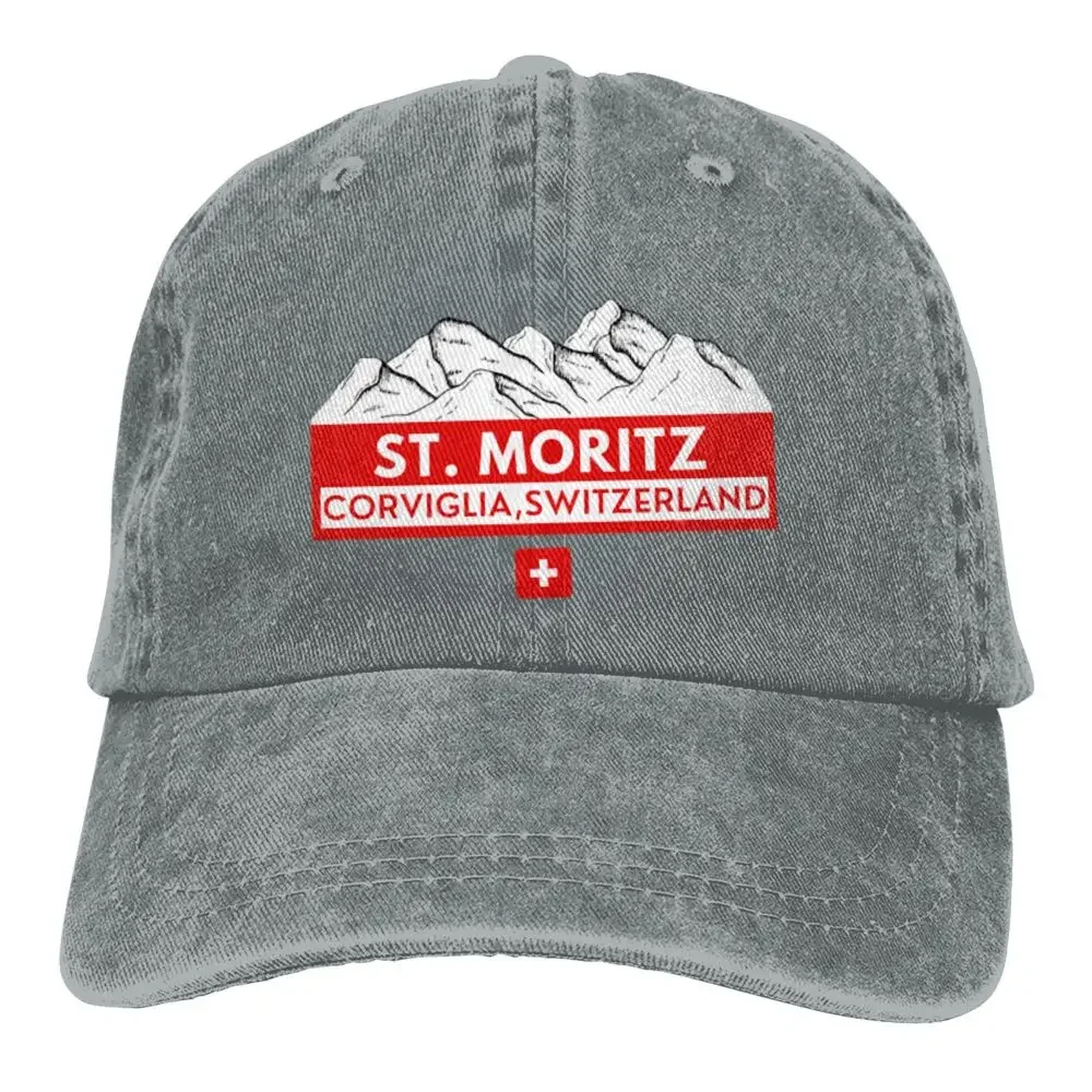 Casquette de Baseball ST MORITZ CORVIGLIA SUISSE SKI SNOWBOARD, Cadeau à la Mode