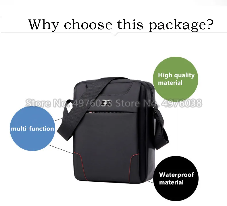 Sac à épaule imperméable pour hommes ipad 10.1 pouces, sacoche suisse simple pour hommes, sacoche 2019