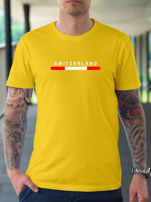 Suisse Graphique Hommes Manches Courtes Respzed T-shirt100 % Coton Confortable Extensible Carillons pour l'Été Style Décontracté Mode – Image 2