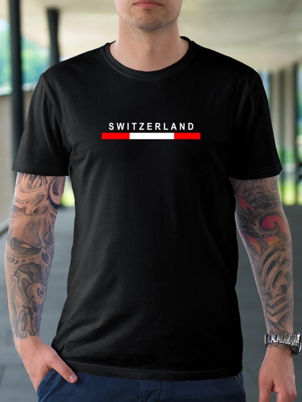 Suisse Graphique Hommes Manches Courtes Respzed T-shirt100 % Coton Confortable Extensible Carillons pour l'Été Style Décontracté Mode – Image 3