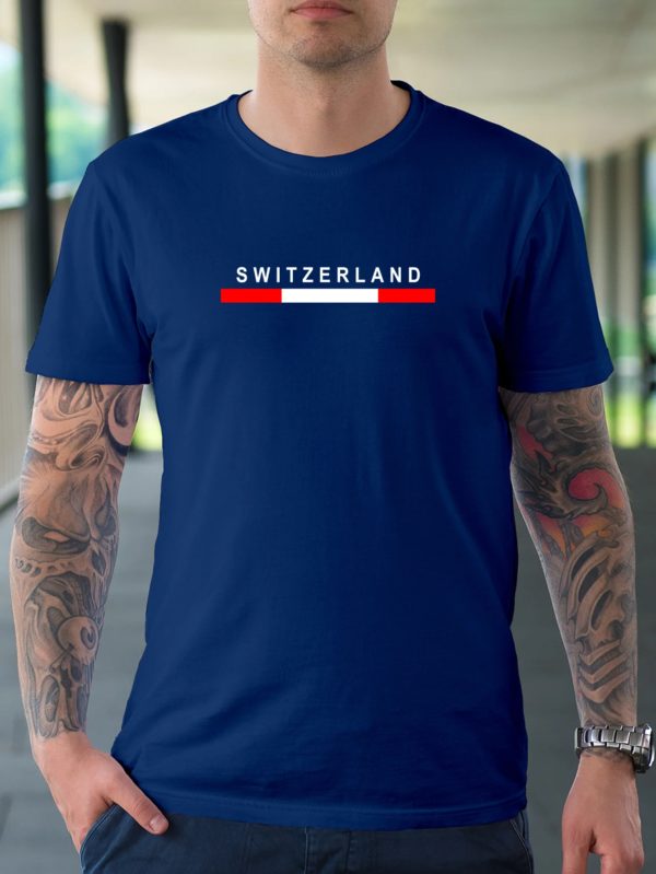 Suisse Graphique Hommes Manches Courtes Respzed T-shirt100 % Coton Confortable Extensible Carillons pour l'Été Style Décontracté Mode