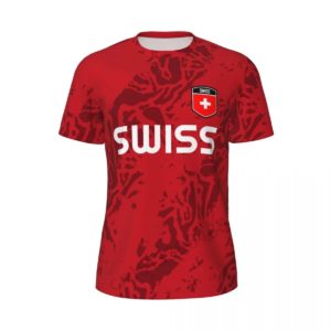 Switzerland Feel-T-shirt en maille à manches courtes pour homme, T-shirt imprimé en 3D, T-shirt d'été pour football, course à pied, tennis, fitness, Gérer