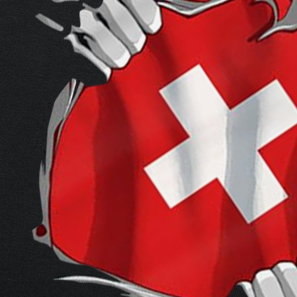T-shirt à manches courtes et col rond, super Swiss Proud Switzerland Feel, Économie basiques décontractés, Vêtements à la mode